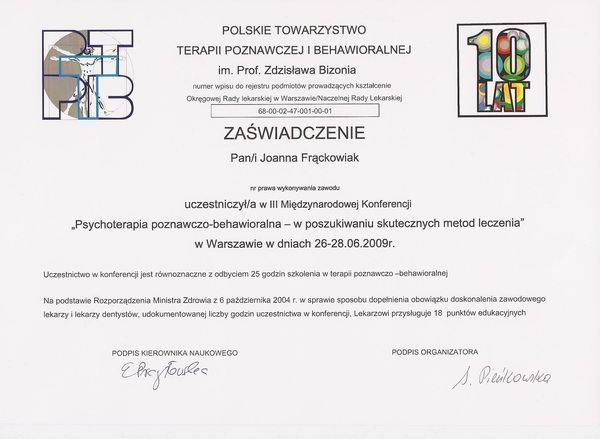 Konferencja Polskiego Towarzystwa Terapii Poznawczo-Behawioralnej